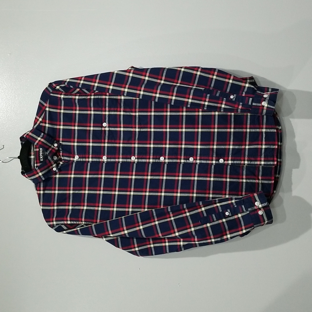 WORN TWICE EUC Express Casual Plaid Shirt sz Small